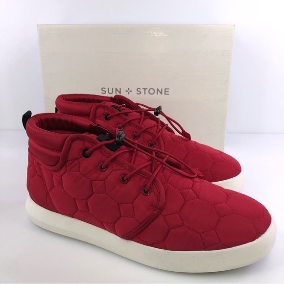 Sun + Stone Other - Sun Stone Fin Quilted Lace-Up Puffer Mens Boots, Size 10.5M